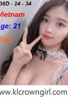 Malaysia D bust size escort - kl crown girl